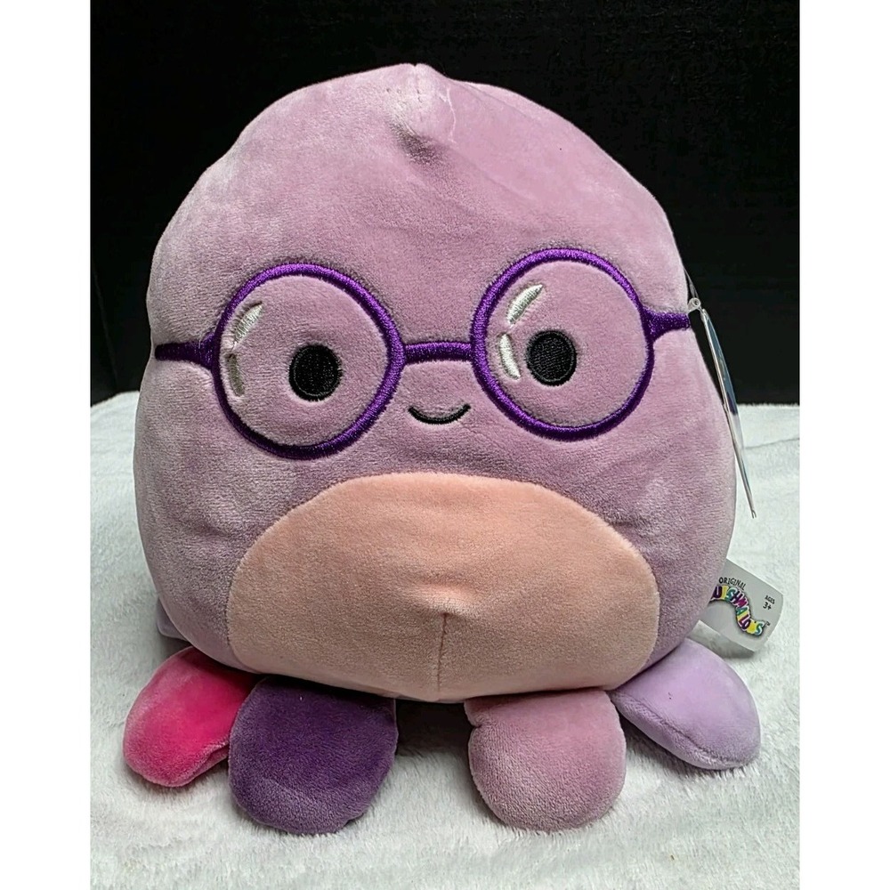 Squishmallows Beula the Octopus 8 Inch Purple Lavender Plush with Glasses NWT